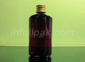 Amber plastic bottle for Cosme