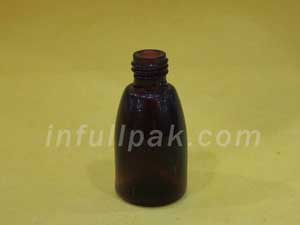Glass Amber Narrow Mouth Bottl