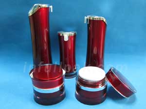 Red Acrylic Jars and Bottles